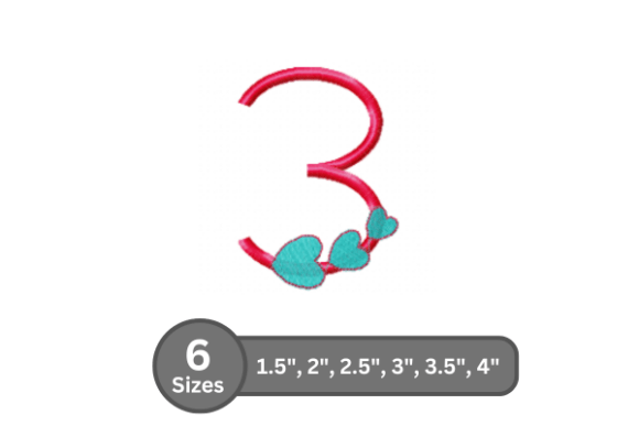 Candy Heart Number -3: Sweet, Stitch-Ready Personalization