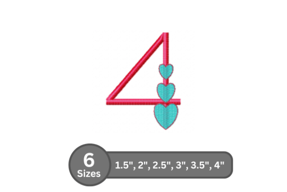 Candy Heart Number -4: A Friendly, Polished Embroidery Font for Small Business Branding