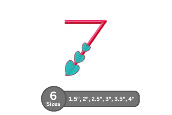 Candy Heart Number -7: Sweet, Stitch-Ready Charm