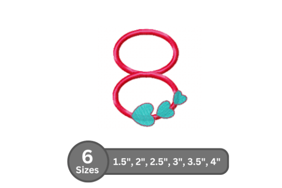 Candy Heart Number -8: A Playful Yet Polished Embroidery Font for Small Business Branding