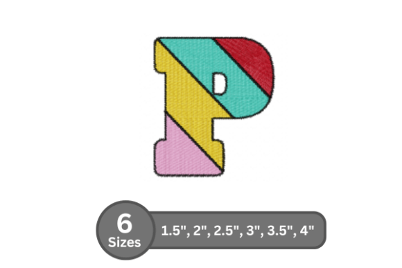 Candy Stripe Alphabet - P
