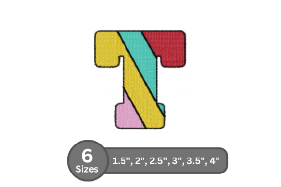 Candy Stripe Alphabet - T