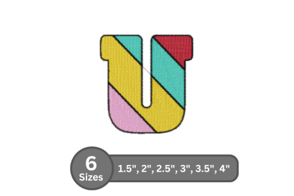 Candy Stripe Alphabet -U