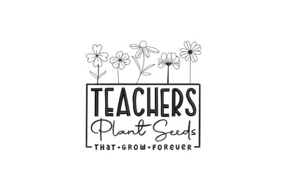 Flower Teachers Embroidery Design