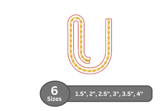 Rope Twist Alphabet - U: A Festive, Textured Touch for Holiday Embroidery
