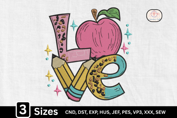 Teacher LOVE: A Heartfelt Embroidery Design for Meaningful Gifts
